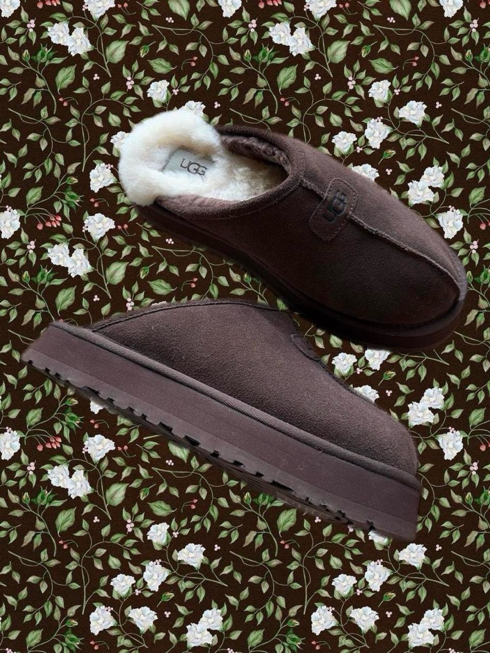 Brown suede discoquette UGG platform slippers 🐻🤎